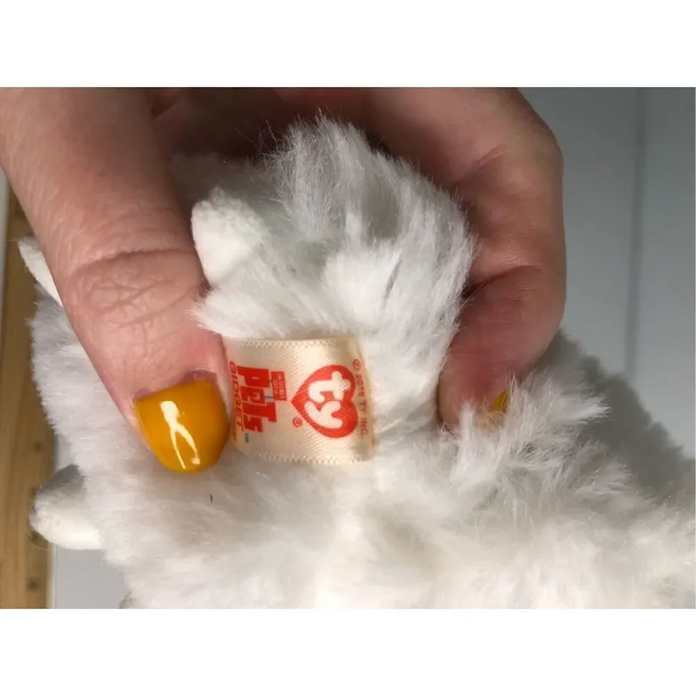 the secret life of pets fidget white fluffy dog 6 inches pink bow ty beanie baby